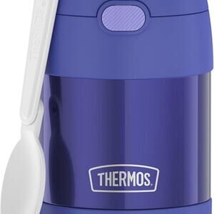 THERMOS FUNTAINER Insulated Kid Friendly Food Jar ,10 oz, Purple with Spoon